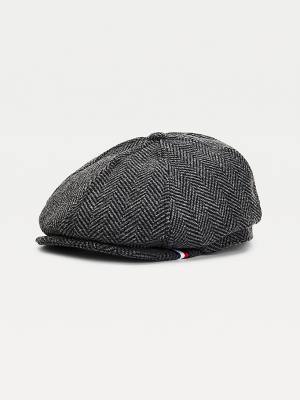 Czapki Tommy Hilfiger Herringbone Check Baker Boy Cap Męskie Szare | TH241CDI