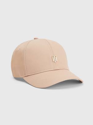 Czapki Tommy Hilfiger Interlock Plaque Cap Damskie Beżowe | TH825EUK