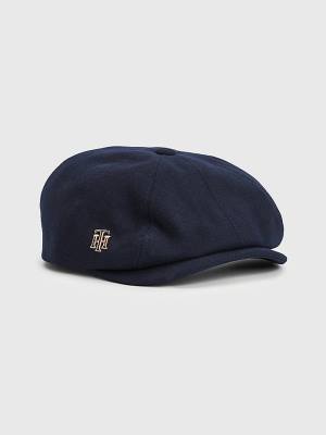 Czapki Tommy Hilfiger Monogram Newsboy Cap Damskie Niebieskie | TH190KWP