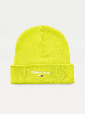 Czapki Tommy Hilfiger Neon Organic Bawełniane Blend Beanie Męskie Zielone | TH106MOY