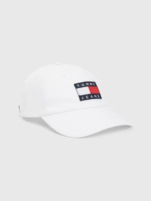 Czapki Tommy Hilfiger Organic Bawełniane Cap Damskie Białe | TH130TLO