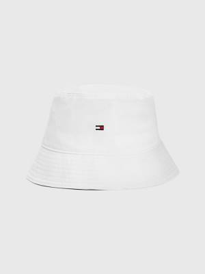 Czapki Tommy Hilfiger Organic Bawełniane Flag Embroidery Bucket Męskie Białe | TH395CDB