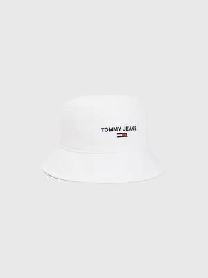 Czapki Tommy Hilfiger Organic Bawełniane Bucket Męskie Białe | TH619OQI