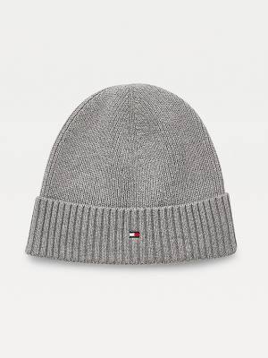 Czapki Tommy Hilfiger Pima Bawełniane Cashmere Cuffed Beanie Męskie Szare | TH324YNS