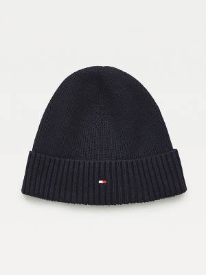 Czapki Tommy Hilfiger Pima Bawełniane Cashmere Cuffed Beanie Męskie Niebieskie | TH359NXY