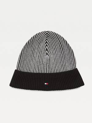 Czapki Tommy Hilfiger Pima Bawełniane Cashmere Double Stitch Beanie Męskie Czarne | TH913GEL