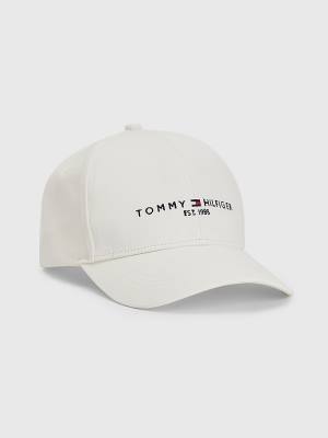 Czapki Tommy Hilfiger TH Established Baseball Cap Męskie Białe | TH984MRH