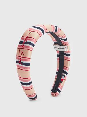 Czapki Tommy Hilfiger TH Modern Iconic Signature Headband Damskie Różowe | TH304JAN