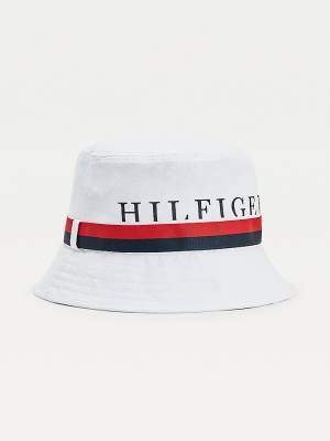 Czapki Tommy Hilfiger Tape Bucket Męskie Białe | TH509MAK