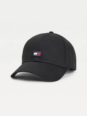 Czapki Tommy Hilfiger Tommy Badge Codzienne Utility Cap Męskie Czarne | TH745AMI