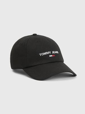 Czapki Tommy Hilfiger Tommy Jeans Flag Cap Męskie Czarne | TH347LGE