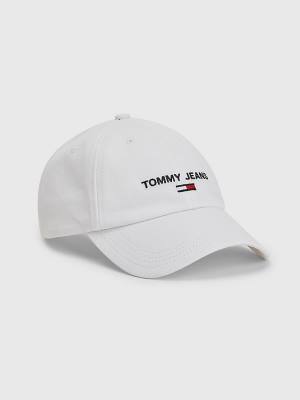 Czapki Tommy Hilfiger Tommy Jeans Flag Cap Męskie Białe | TH504KNT