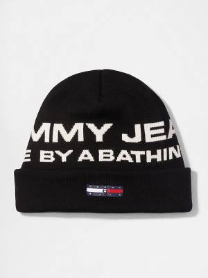 Czapki Tommy Hilfiger Tommy X AAPE Beanie Męskie Czarne | TH029PSJ