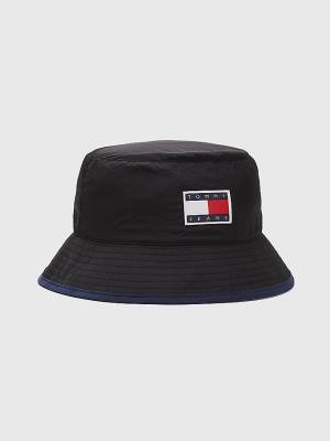 Czapki Tommy Hilfiger Travel Bucket Męskie Czarne | TH741LFS