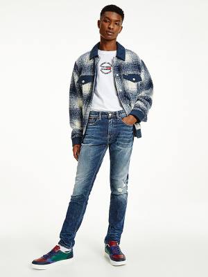 Jeansy Tommy Hilfiger Austin Slim Tapered Distressed Męskie Denim | TH324NXQ