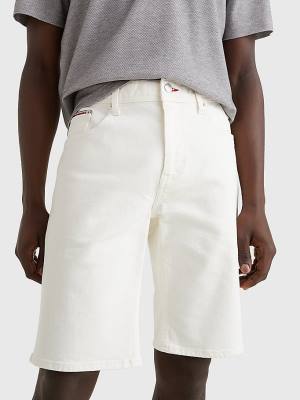 Jeansy Tommy Hilfiger Brooklyn White Denim Shorts Męskie Denim | TH873XLB