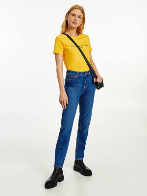 Jeansy Tommy Hilfiger Gramercy High Rise Tapered Mom Damskie Denim | TH982OZS