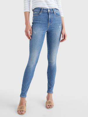 Jeansy Tommy Hilfiger Harlem High Rise Super Skinny Damskie Denim | TH415KEM