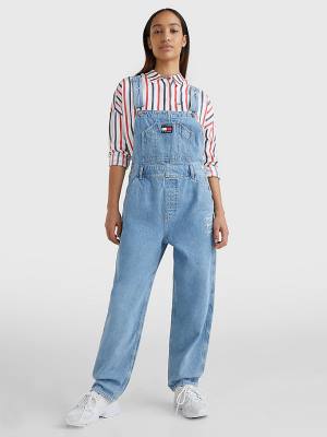 Jeansy Tommy Hilfiger Hemp Denim Dungarees Damskie Denim | TH256YUX