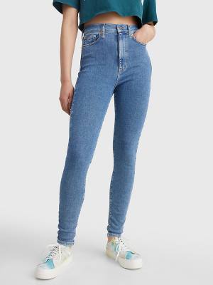 Jeansy Tommy Hilfiger Melany Ultra High Rise Super Skinny Damskie Denim | TH503MFE