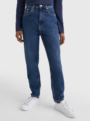 Jeansy Tommy Hilfiger Mom Ultra High Rise Tapered Faded Damskie Denim | TH142FLE