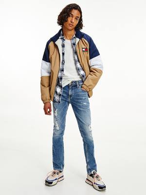 Jeansy Tommy Hilfiger Scanton Slim Distressed Faded Męskie Denim | TH491UID