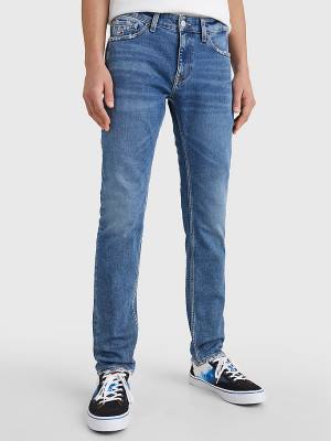 Jeansy Tommy Hilfiger Scanton Slim Fit Distressed Hem Męskie Denim | TH764NFU