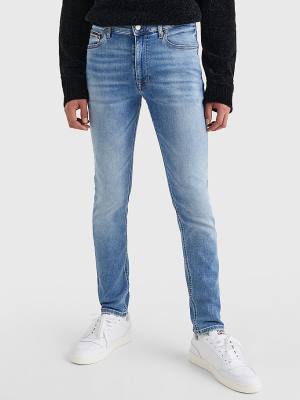 Jeansy Tommy Hilfiger Simon Skinny Faded Męskie Denim | TH957LIO