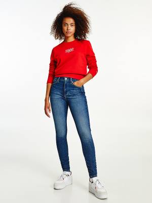 Jeansy Tommy Hilfiger Sylvia High Rise Skinny Faded Damskie Denim | TH137LIJ