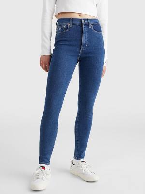 Jeansy Tommy Hilfiger Sylvia High Rise Super Skinny Damskie Denim | TH438PBF