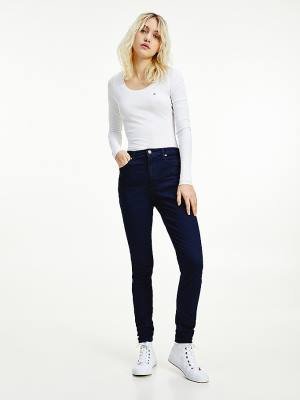 Jeansy Tommy Hilfiger Sylvia High Rise Super Skinny Damskie Denim | TH493VMO