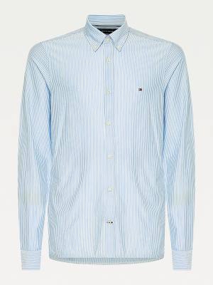 Koszule Tommy Hilfiger 1985 Essential Stripe Slim Fit Męskie Niebieskie | TH086OWE