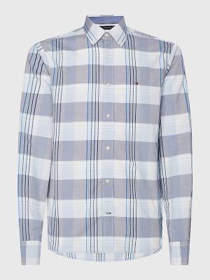 Koszule Tommy Hilfiger Check Regular Fit Męskie Niebieskie | TH482HEW