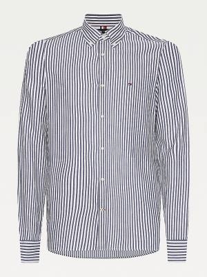 Koszule Tommy Hilfiger Classics Stripe Slim Fit Dobby Męskie Niebieskie | TH189AEN