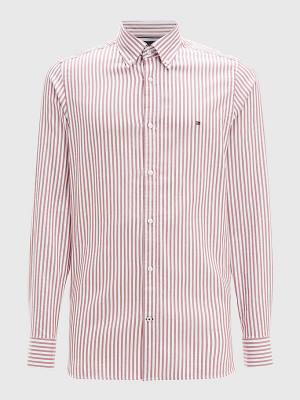 Koszule Tommy Hilfiger Classics Stripe Slim Fit Dobby Męskie Brązowe | TH329MJH