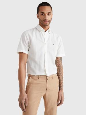 Koszule Tommy Hilfiger Krótkie Sleeve Tapered Regular Fit Męskie Białe | TH812QBX