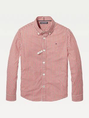 Koszule Tommy Hilfiger Long Sleeve Gingham Chłopięce Czerwone | TH493FGC