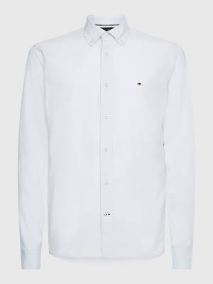 Koszule Tommy Hilfiger Organic Bawełniane Poplin Regular Fit Męskie Niebieskie | TH490MLO