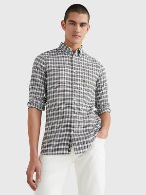 Koszule Tommy Hilfiger Plaid Check Slim Fit Oxford Męskie Niebieskie | TH453RUQ