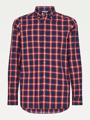 Koszule Tommy Hilfiger Shadow Check Slim Fit Męskie Niebieskie | TH891EXR