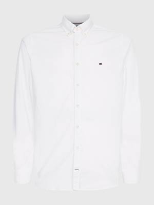 Koszule Tommy Hilfiger Slim Fit Oxford Męskie Białe | TH071FSX