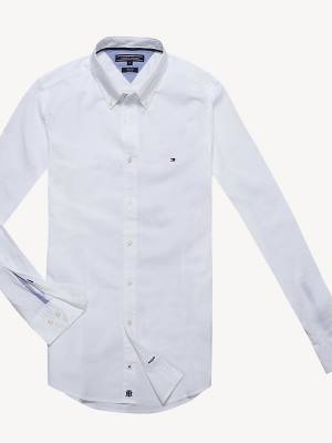 Koszule Tommy Hilfiger Slim Fit Stretch Poplin Męskie Białe | TH783KJA