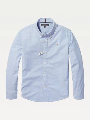 Koszule Tommy Hilfiger Stretch Oxford Chłopięce Niebieskie | TH980EON