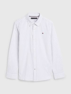 Koszule Tommy Hilfiger Stripe Oxford Chłopięce Białe | TH925HFC