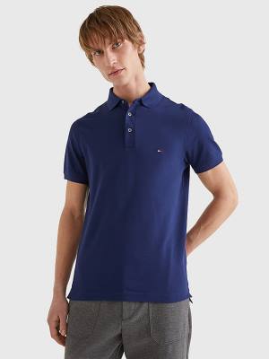 Koszulki Polo Tommy Hilfiger 1985 Essential Slim Fit Męskie Niebieskie | TH072LMJ