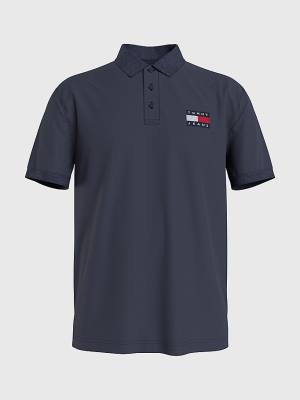 Koszulki Polo Tommy Hilfiger Badge Lekkie Regular Fit Męskie Niebieskie | TH270GUE