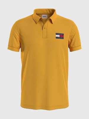 Koszulki Polo Tommy Hilfiger Badge Lekkie Regular Fit Męskie Żółte | TH421ZXU