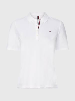 Koszulki Polo Tommy Hilfiger Curve Essential Placket Detail Damskie Białe | TH327MHW