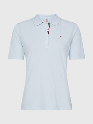 Koszulki Polo Tommy Hilfiger Curve Essential Placket Detail Damskie Niebieskie | TH329FQR