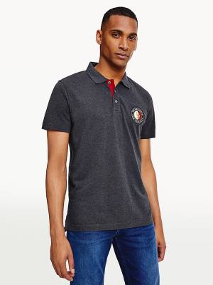 Koszulki Polo Tommy Hilfiger Icons Organic Bawełniane Regular Fit Męskie Szare | TH513VGB